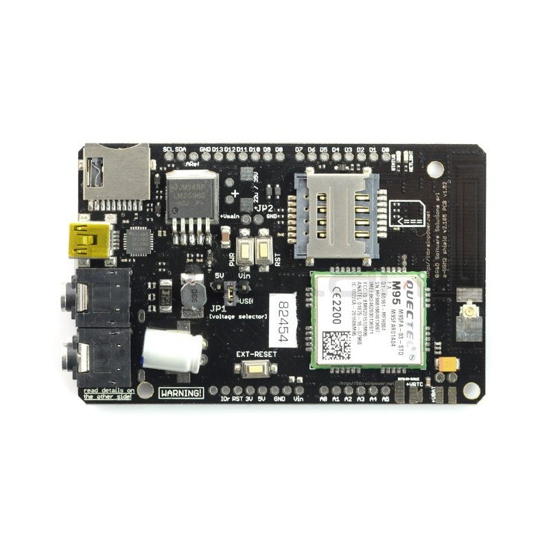 A-GSM Shield, GSM/GPRS/SMS/DTMF v2.064 - Arduino and Raspberry Pi - version wlutowanymi connectors