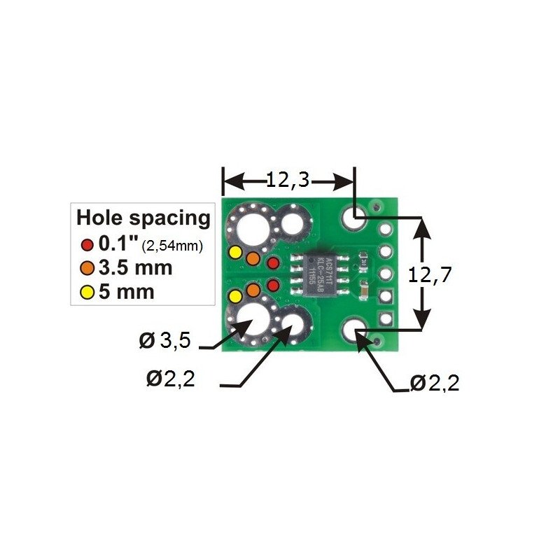 ACS711 -12.5A to +12.5A current sensor - Polol module