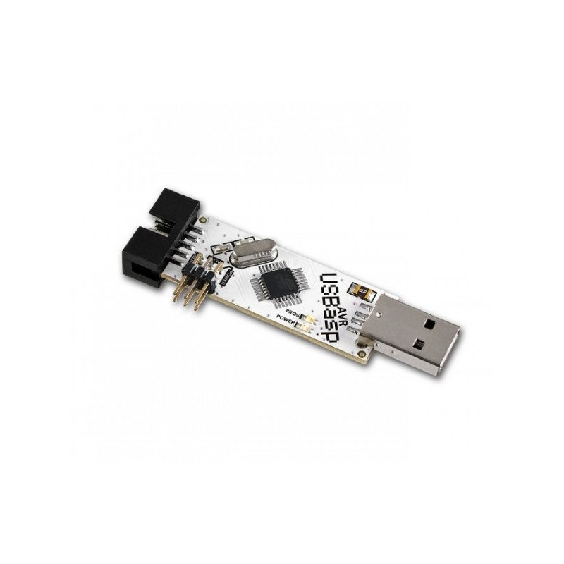 An AVR programmer ISP USBasp compatible + ribbon IDC - white