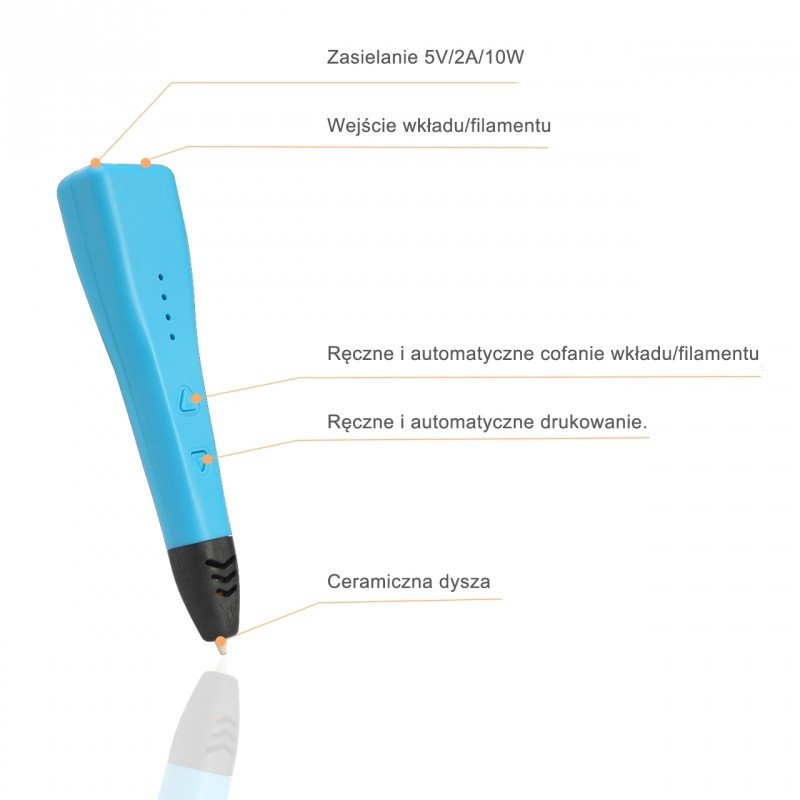 Długopis 3D - pióro drukujące Wooler 3D FUN niebieskie