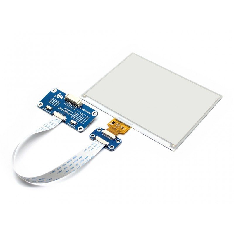 Waveshare E-paper, E-Ink (C), of 5.83" 600x448px display with color trim HAT for Raspberry Pi