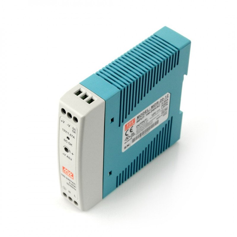 Mean Well MDR-10-24 DIN rail constant voltage power supply - 24V/0,42A