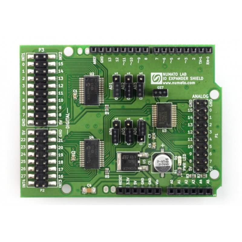 Numato Lab - Digital and Analog IO Expander Shield for Arduino
