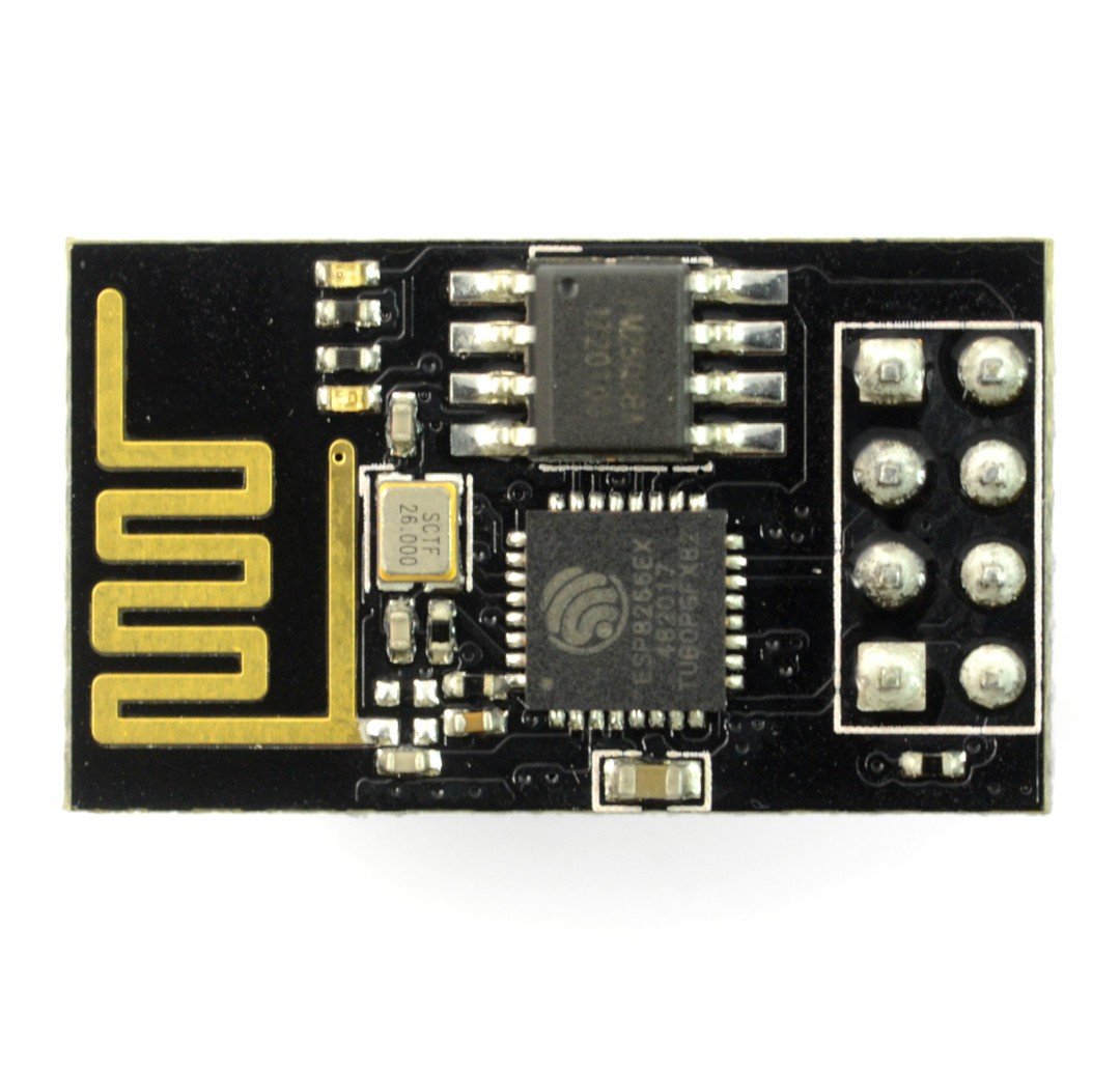 WiFi module ESP-01 ESP8266 Black - 3 GPIO, 1MB Botland - Robotic Shop