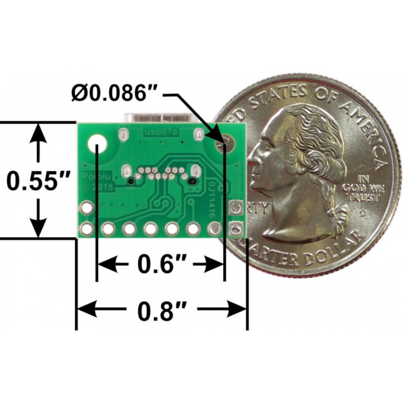 QTRX-HD-07A Reflectance Sensor Array: 7-Channel, 4mm Pitch, Analog Output, Low Current