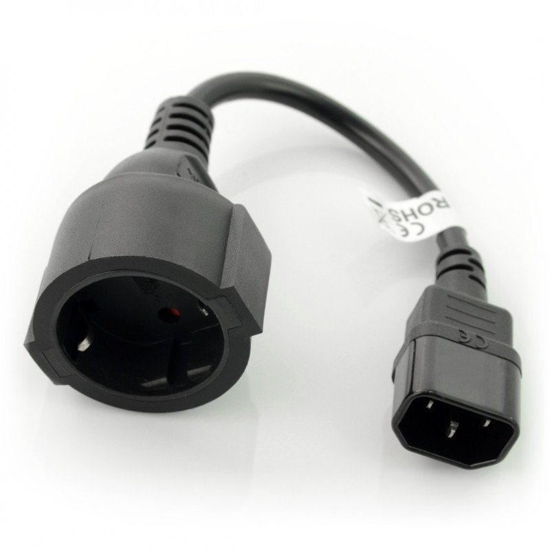 Buy Power cable adapter IEC - Schuko (F) for UPS Botland - Robotic Shop