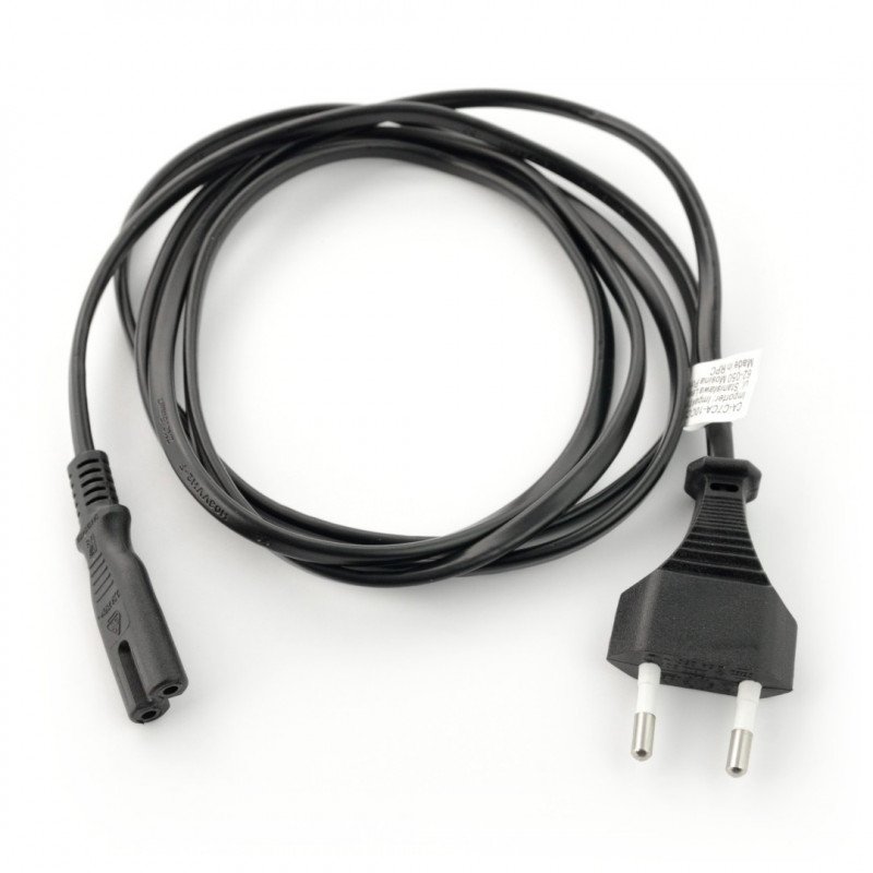 Power cord EURO (radio) CEE 7/16 - IEC 320 C7 1,8m - black