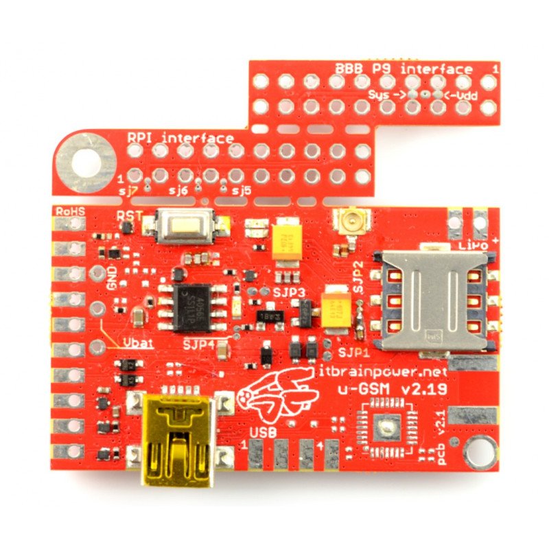 GSM LTE NB IoT EPRS GNSS module - u-GSM shield v2.19 BG96 u.FL - for Arduino and Raspberry Pi - u.FL connector
