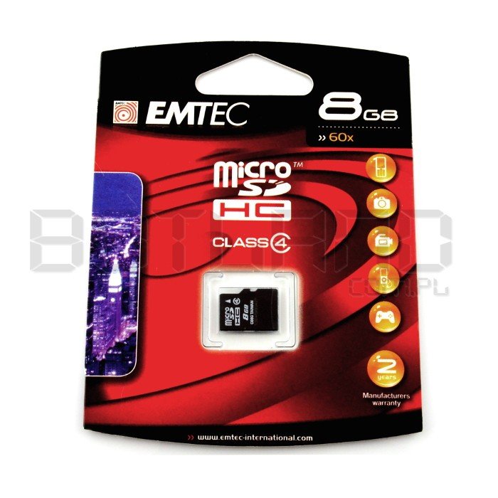 EMTEC micro SD / SDHC memory card 8GB class 4