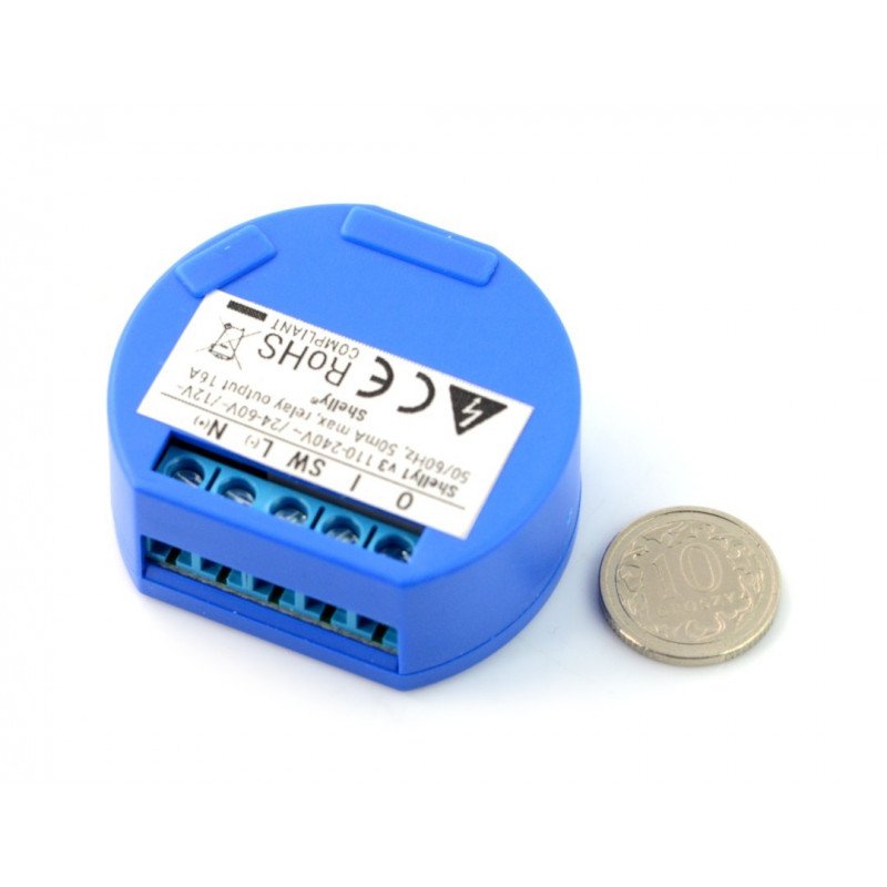 Shelly1 - Relay Switch 12VDC / 230VAC WiFi 16A - Android / iOS