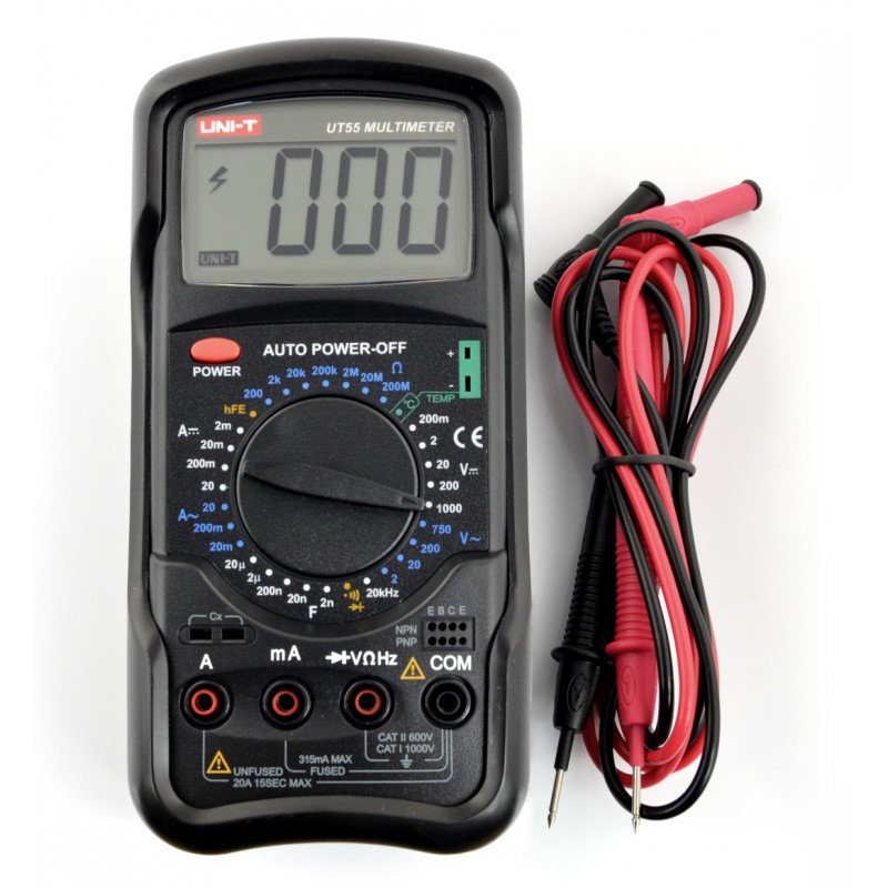 Unit UT55 Digital Multimeter Strommessgerät AC/DC 20A 1000V Diodetest Temperatur 