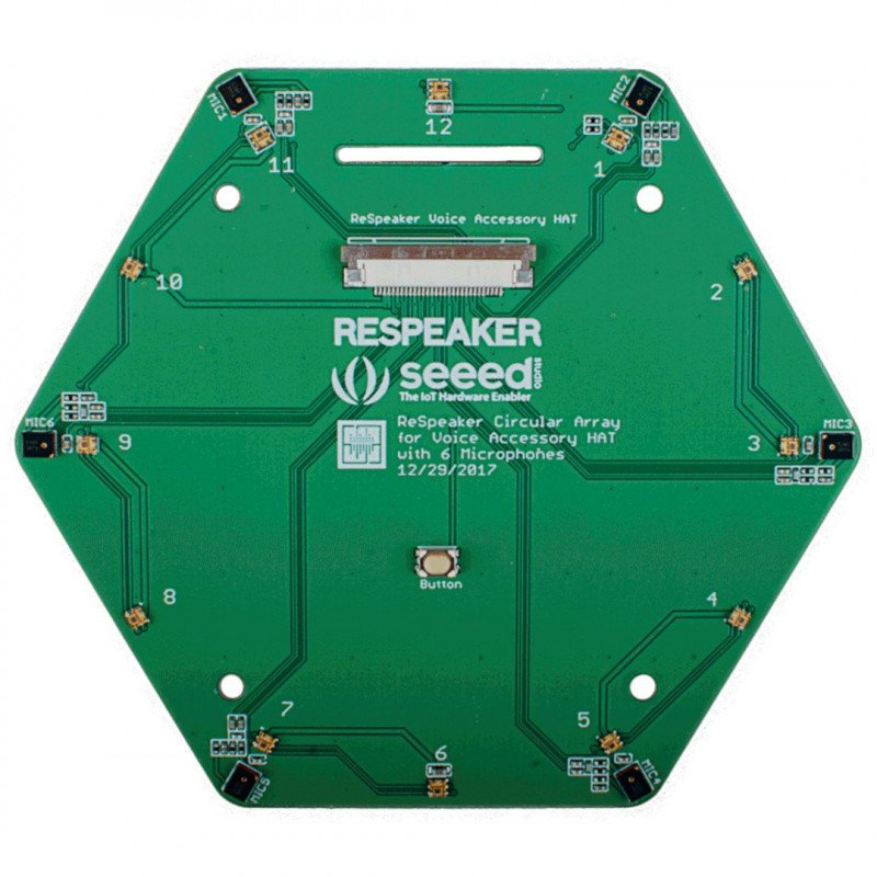 ReSpeaker dla Raspberry Pi - moduł z 6 mikrofonami