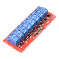 Relay module, 8 channels with optical isolation - contacts 7A/240VAC - coil 5V