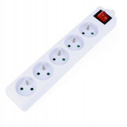 Lanberg power strip - white 5x 230V with switch 3m