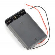 Basket for 3 AA type batteries (R6) with cover and switch