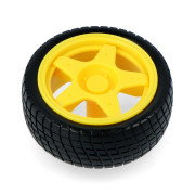 Wheel with tyre 65x26mm - yellow