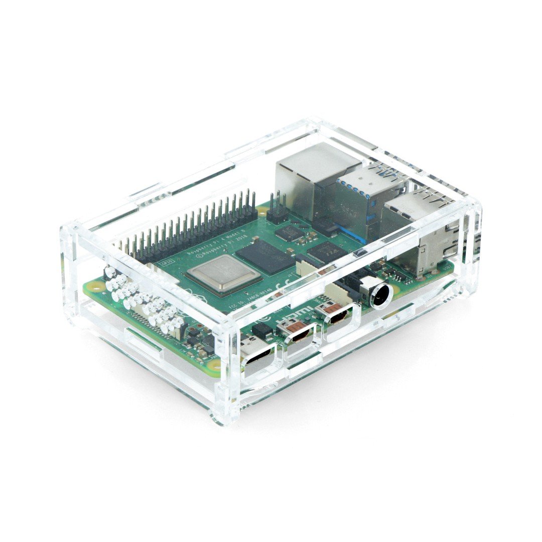 Case Raspberry Pi Model 4B - transparent Botland - Robotic Shop