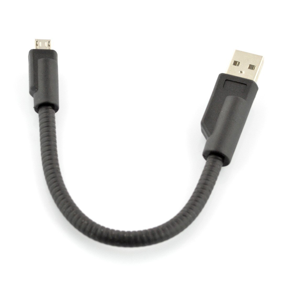 Kabel USB - Micro USB 20cm "sztywny"