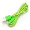 Cable microUSB B - A in green braid EB175GP - 1m - zdjęcie 1