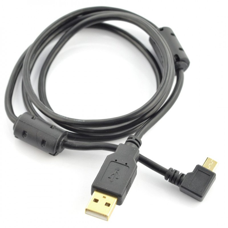 MicroUSB cable B - A - Blow - 1.0m angled - black
