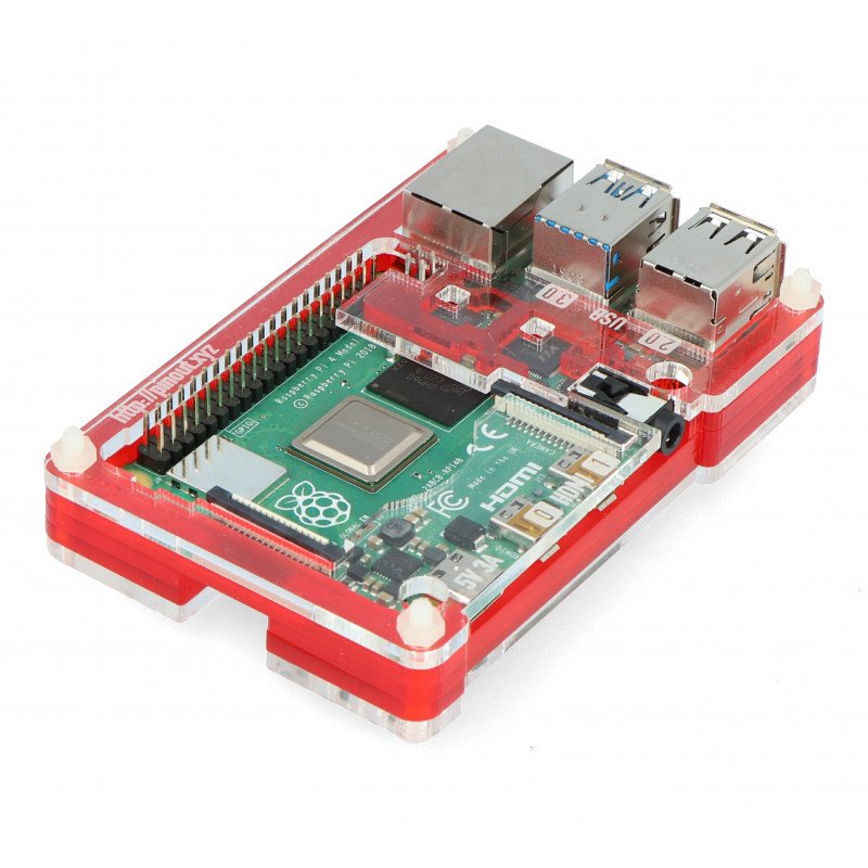 Case for Raspberry Pi Model 4B Pibow Coupé 4 - Red
