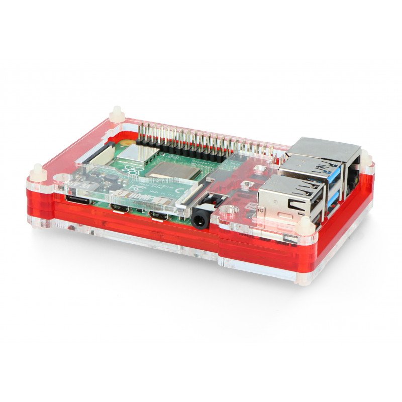 Case for Raspberry Pi Model 4B Pibow Coupé 4 - Red