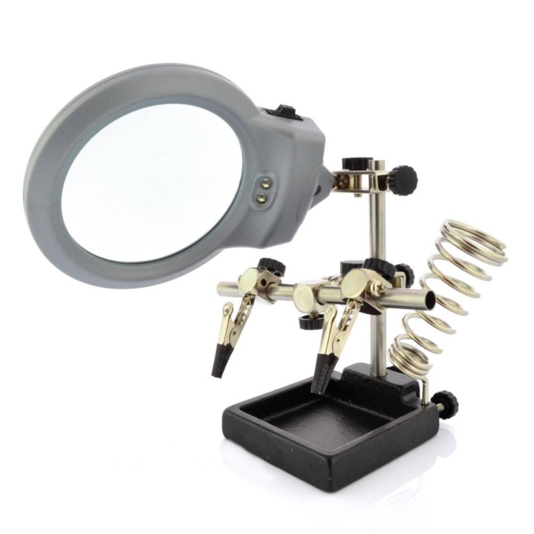SMD LED Desktop Magnifying Lamp 3 Diopter, Adjustable Metal Gooseneck for  Reading, Crafts, Hobbies