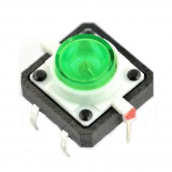 Tact Switch 12x12, 7mm THT 6pin - green backlight