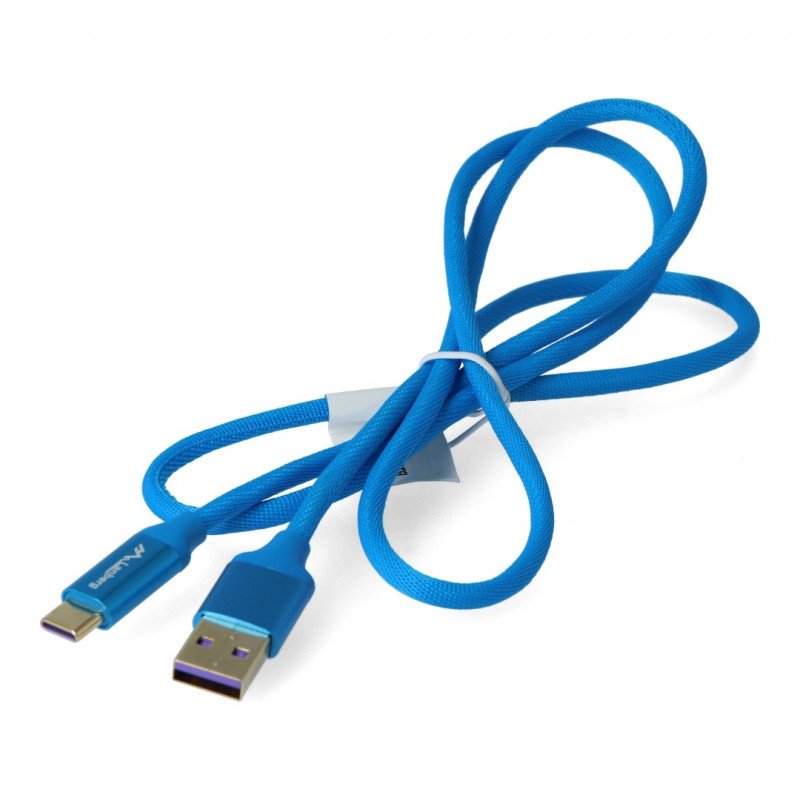 Lanberg USB cable Type A-C 2.0 premium blue 5A - 1m