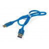 Lanberg USB cable Type A-C 2.0 premium blue 5A - 0.5m - zdjęcie 2