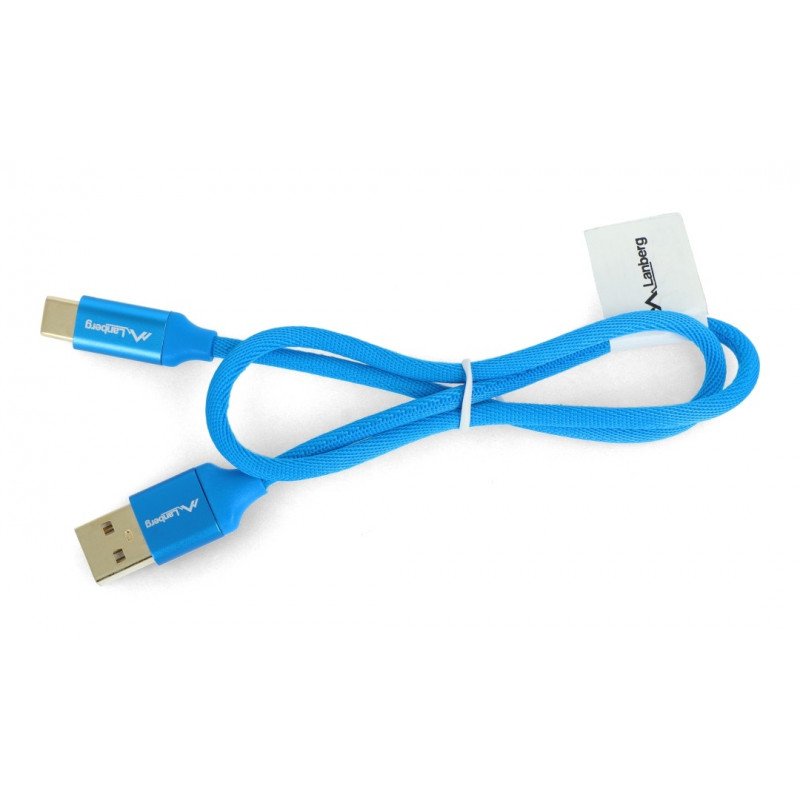 Lanberg USB cable Type A - C 2.0 premium blue QC 3.0 - 0.5m