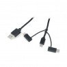 Lanberg 3-in-1 USB cable type A - microUSB + lightning + USB type C 2.0 black PVC - 1.8m - zdjęcie 3