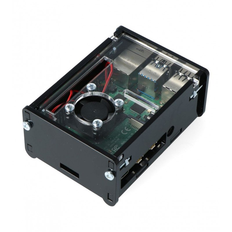 Raspberry Pi Case Model 4B with fan - black