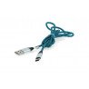 Cable TRACER USB A - USB C 2.0 black and blue braid - 1m - zdjęcie 2