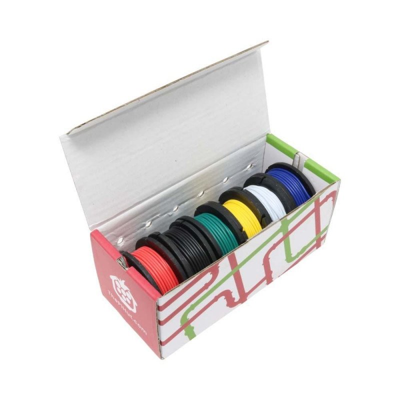 6 Colours 22AWG, 6 x 7.5m Prototyping Wire Spool Set 