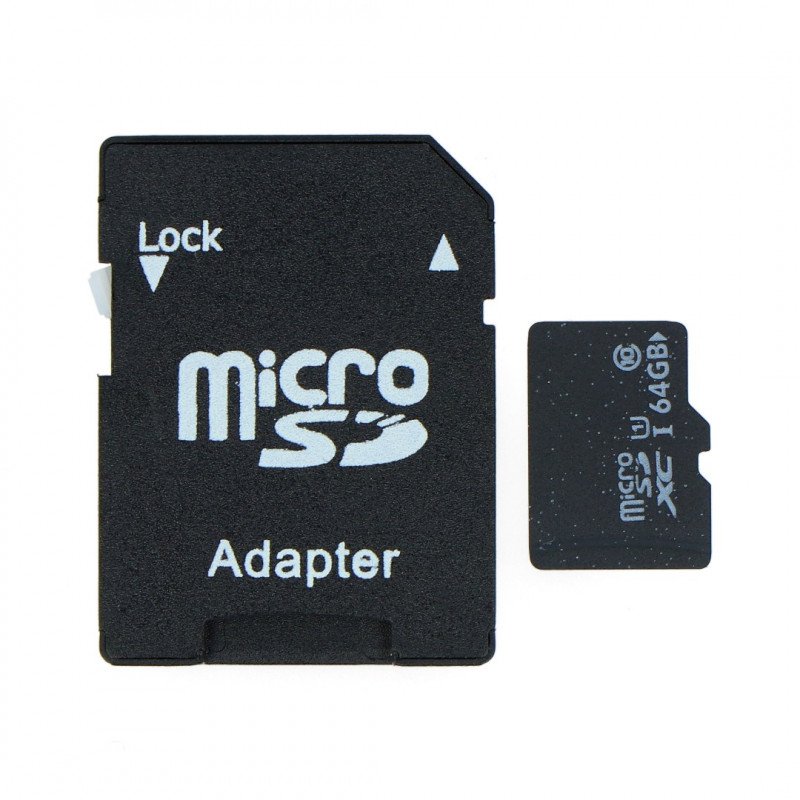 64 GB microSD memory card class 10 with adapter