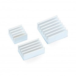 Set of heat sinks for Raspberry Pi - silver with thermal conductive tape - 3pcs.