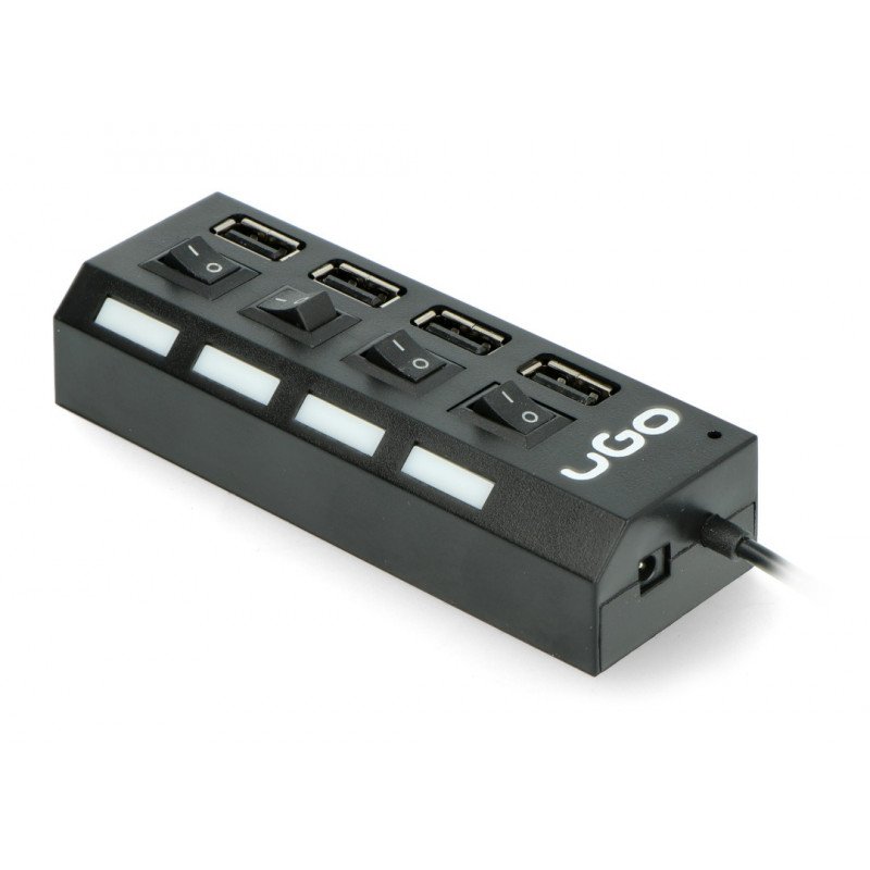 uGo HU-110 - active HUB 4-port USB 2.0 with switch