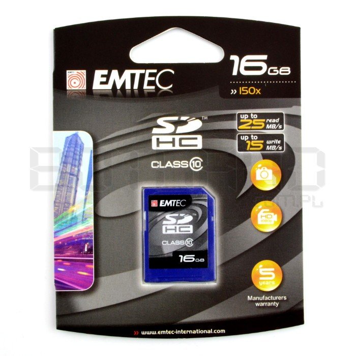 Emtec SD/SDHC 16GB class 10 memory card
