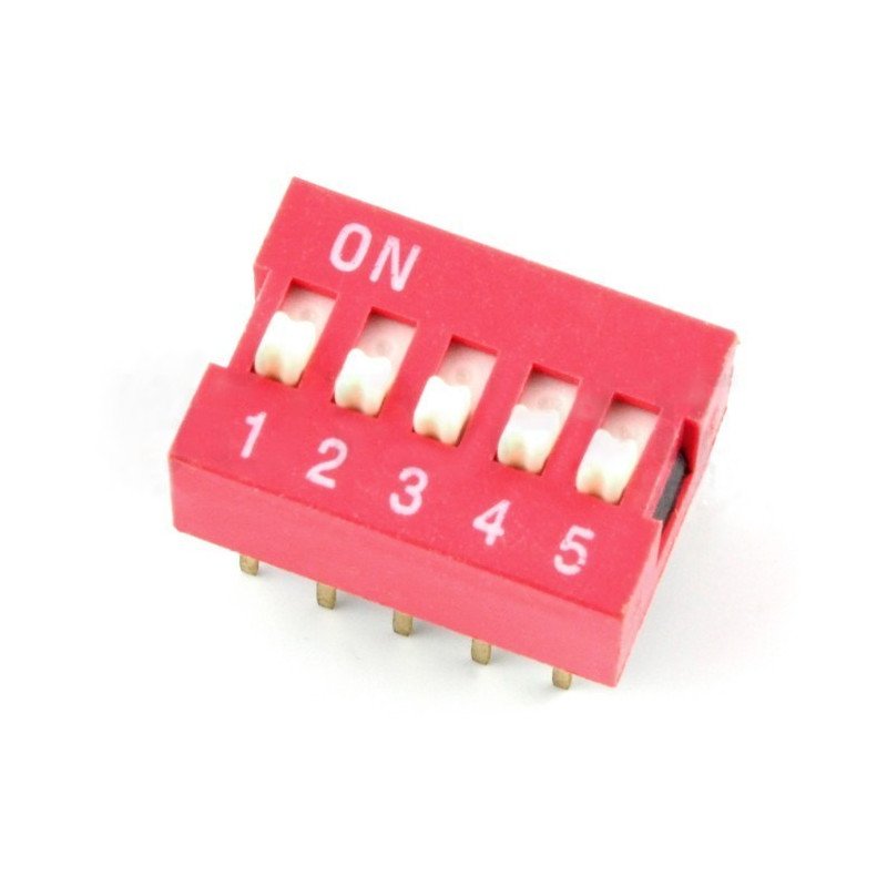5 pole DIP switch - red
