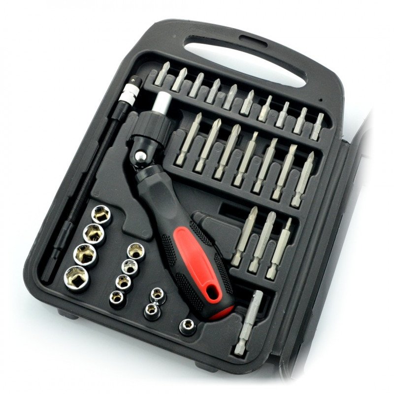 Set of socket wrenches and screwdrivers with ratchet - 34 pieces