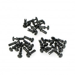 Grove - set of black nylon rivets - 30 pieces.