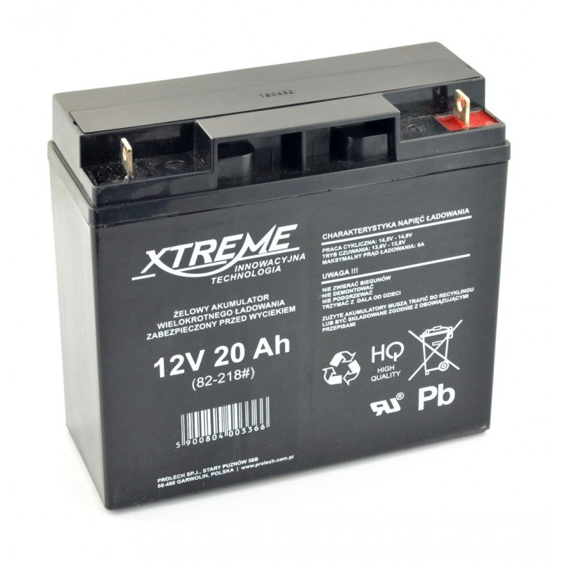 Gel rechargeable battery 12V 20Ah Xtreme