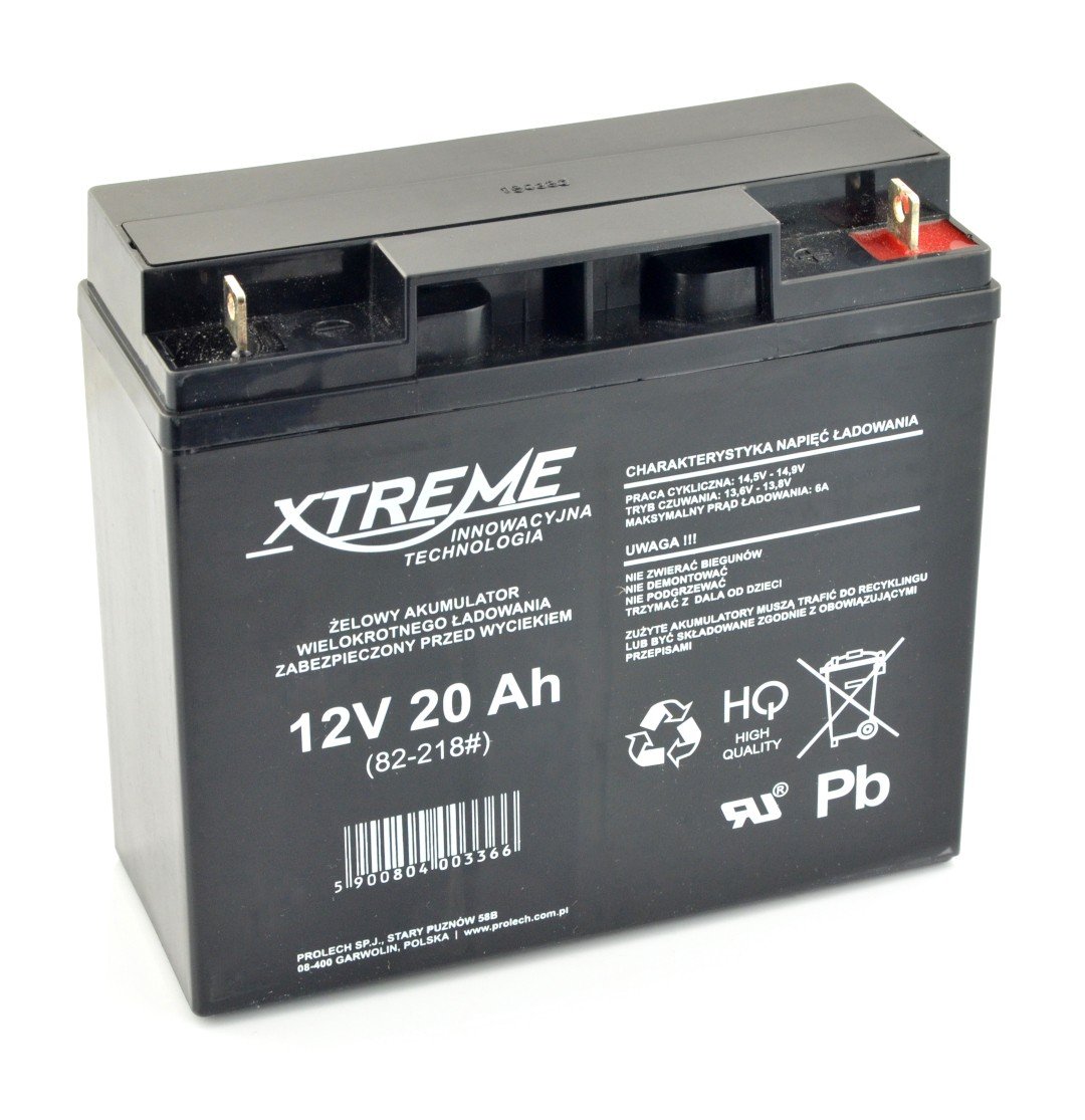 Buy Gel battery 12V 20Ah Xtreme Botland - Robotic Shop
