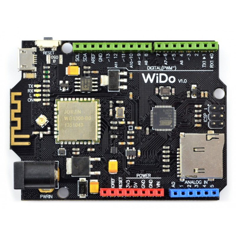 Showing wi-fi module WG1300 - compatible with Arduino