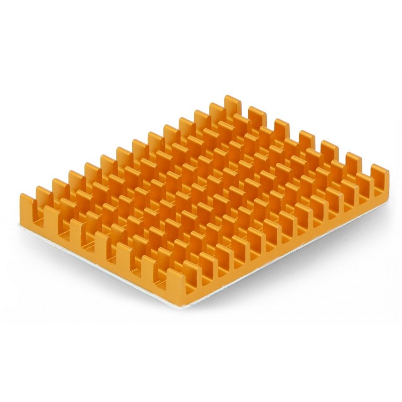 Heat sink 40x30x5mm for Raspberry Pi 4 with thermal conductive tape - gold