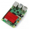 Heat sink 40x30x5mm for Raspberry Pi 4 with thermal conductive tape - red - zdjęcie 2