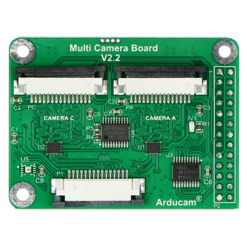 Multi camera adapter module v2.2 - hub for cameras for Raspberry Pi 4/3B/3B+