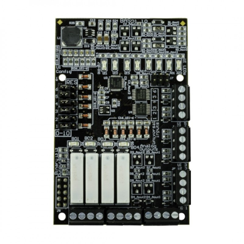 BASpi IO6U4R2A - Raspberry Pi cover plate for building automation