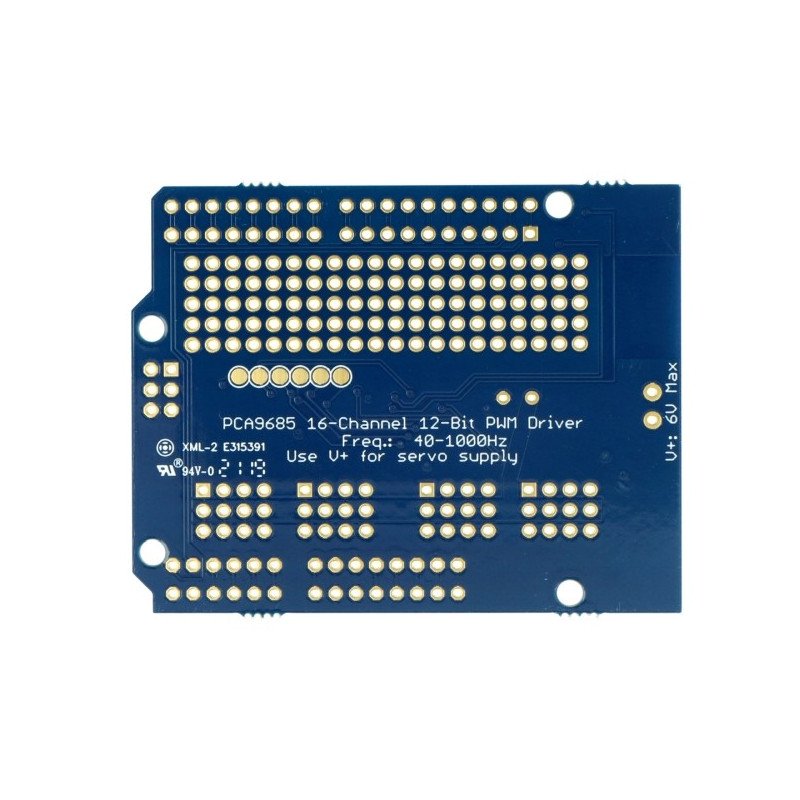 16-channel servo driver, 12-bit PWM I2C - Shield for Arduino -